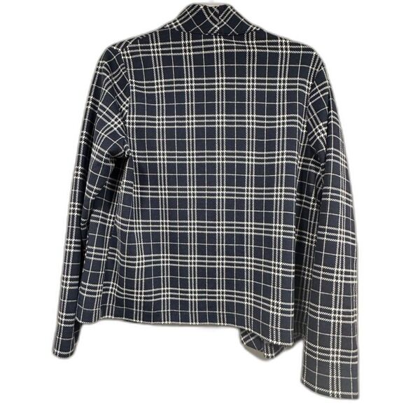 Ann Taylor & Loft Bundle - Navy Plaid Blazer & Burnt Orange Waffle Knit Top - SM - Picture 6 of 8